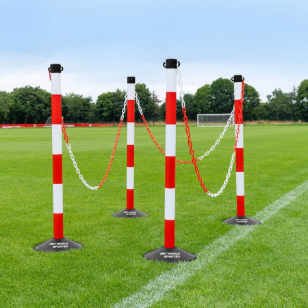 Freestanding Plastic Post & Chain Barrier Set [5x Colours]