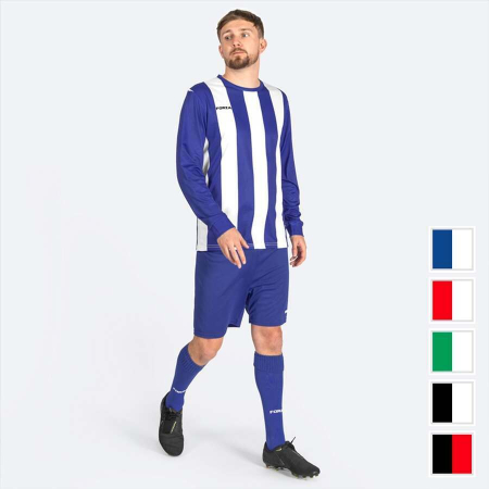 full sleeved striped football kit
