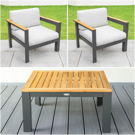 Harrier Luxury 2 Seater Garden Chair & Table Set