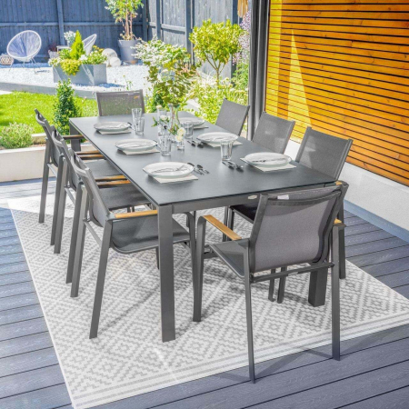 Harrier Luxury Outdoor Dining Table Set [Charcoal]