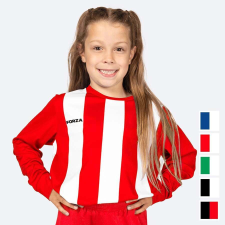 FORZA Kids' Striped Long Sleeve Football Shirts