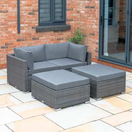 Harrier Rattan Sofa Set [2 Seats + 2 Ottomans]