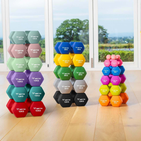 METIS Neoprene Hex Dumbbells [0.5kg-16kg] - Pair