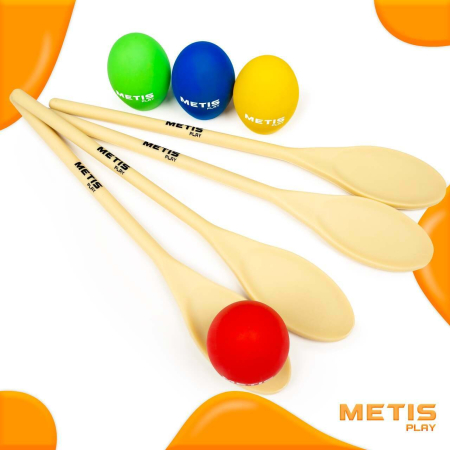 Colourful egg and spoon set