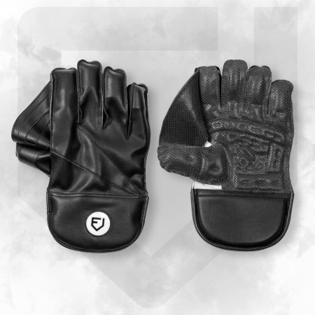 FORTRESS Original Black Wicket Keeper Gloves [3x Sizes]