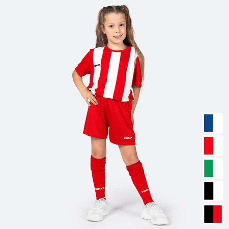 FORZA Kids' Striped Short Sleeve Football Kits