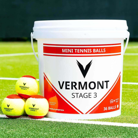 Vermont Mini Red Tennis Balls | Stage 3 | Approved by the ITF | Net World Sports