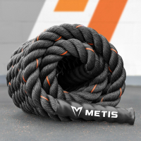 METIS Black & Orange Training Battle Ropes [38mm | 7kg] 9m