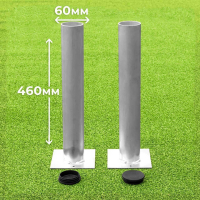 60mm Ground Sockets For Football Goals [Set of 2 With Lids]