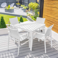 HARRIER Alu Garden Dining Table Set (4 Seat) White