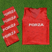 [5 Pack] Red FORZA Pro Training Bibs/Vests [Adult S/M]