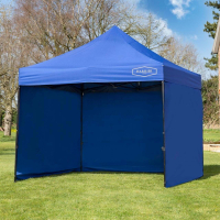 Harrier Deluxe Pop Up Gazebo [3m x 3m - Blue] + 3x Plain Sides + Door