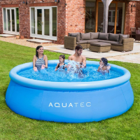 AquaTec Inflatable Paddling/Swimming Pools [8ft] + Ground Cover + Pool Cover