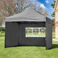 Replacement Gazebo Panels for Harrier Heavy Duty Pop Up Gazebos [3m x 3m Window Panel + Zip] - Grey