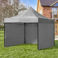 Harrier Deluxe Pop Up Gazebo [3m x 3m - Grey] + 3x Plain Sides + Door + 4x Sandbags