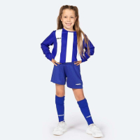 FORZA Kids' Striped Long Sleeve Football Kit [Age 9-10] - Blue/White