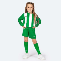 FORZA Kids' Striped Long Sleeve Football Kit [Age 7-8] - Green/White