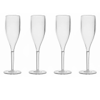 CosySpa Plastic Drinking Glasses - Champagne Flutes [Pack of 4] 