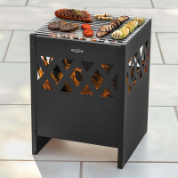 Harrier Square Fire Pit BBQ [16in] - Fire Pit + Grill