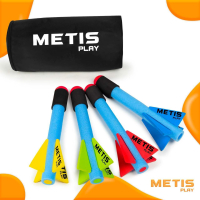 METIS Play Bull Nose Foam Javelins [45cm] - Pack of 4 (Multi-Coloured)