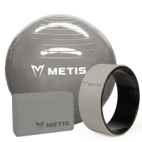 METIS Yoga Equipment Set [Wheel, Brick & Ball] - Grey