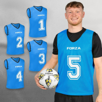 FORZA Premium Numbered Bibs [Numbered 1-5] Electric Blue - Adult S/M