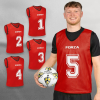 FORZA Premium Numbered Bibs [Numbered 1-5] Red - Kids