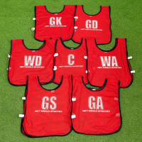 Netball Bibs – Senior (RED) [Pack of 7]
