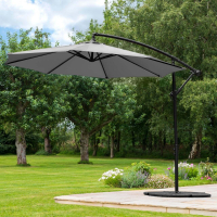 Harrier 3m Overhanging Parasol Umbrella [Standard - Grey] + 2x Bases + Cover