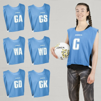 FORZA Pro Netball Bibs [Pack of 7] - Blue (Medium)