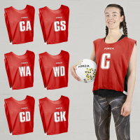 FORZA Pro Netball Bibs [Pack of 7] - Red (Large)