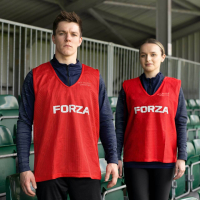 Red FORZA Pro Rugby Training Bibs/Vests [15 Pack - Junior]