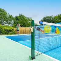 Vermont Green Pickleball Posts [Round Posts + Standard Ground Sockets]
