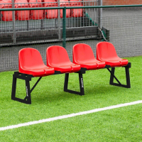 FORZA Aluminium Sports Bench - 4 Red Seats