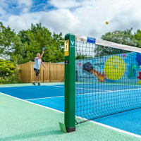 Vermont Green Pickleball Posts [Square Posts + Standard Ground Sockets]
