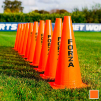 12 Inch FORZA Aussie Rules Football Training Marker Cones [Jumbo 100 Pack] - Orange