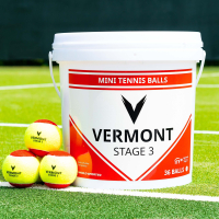 Vermont Mini Red Tennis Balls [Stage 3] - 36 Ball Bucket