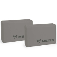 METIS Yoga Equipment Set [Pair of Yoga Bricks] - Grey