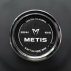 METIS brand logo on end of barbell