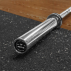 Closeup of end of women's Olympic barbell