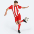  red white striped football shirt