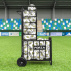 side shot of the ball picker trolley