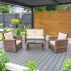 Harrier Rattan Garden Sofa & Table Set [4 Seater]