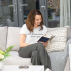 Harrier Garden Sofa & Table Set [6 Seater] - White/Grey