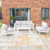 Harrier Garden Sofa & Table Set [6 Seater] - White/Grey
