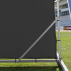 Close up of black mesh cricket sight screen