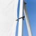 Bungee cord attachment for mesh cricket sight screen