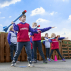 Kids playing with 85cm foam javelins