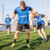 blue football training bib