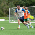 white and orange football training bibs